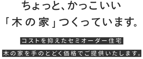 ちょっと、かっこいい「木の家」つくっています。