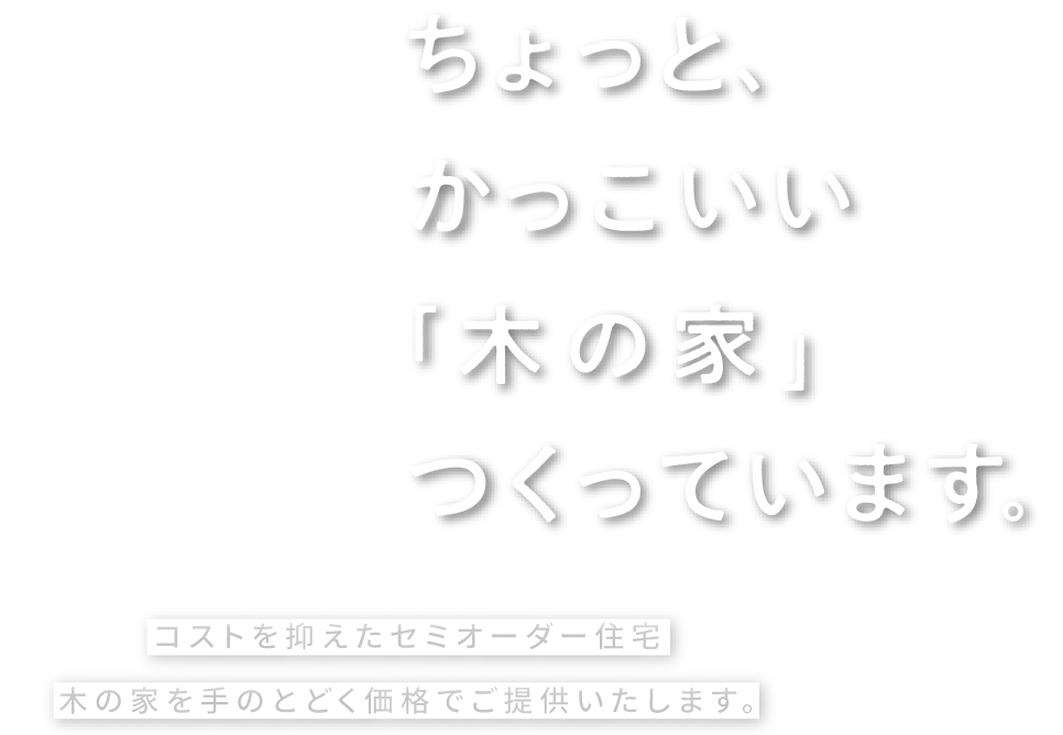 ちょっと、かっこいい「木の家」つくっています。